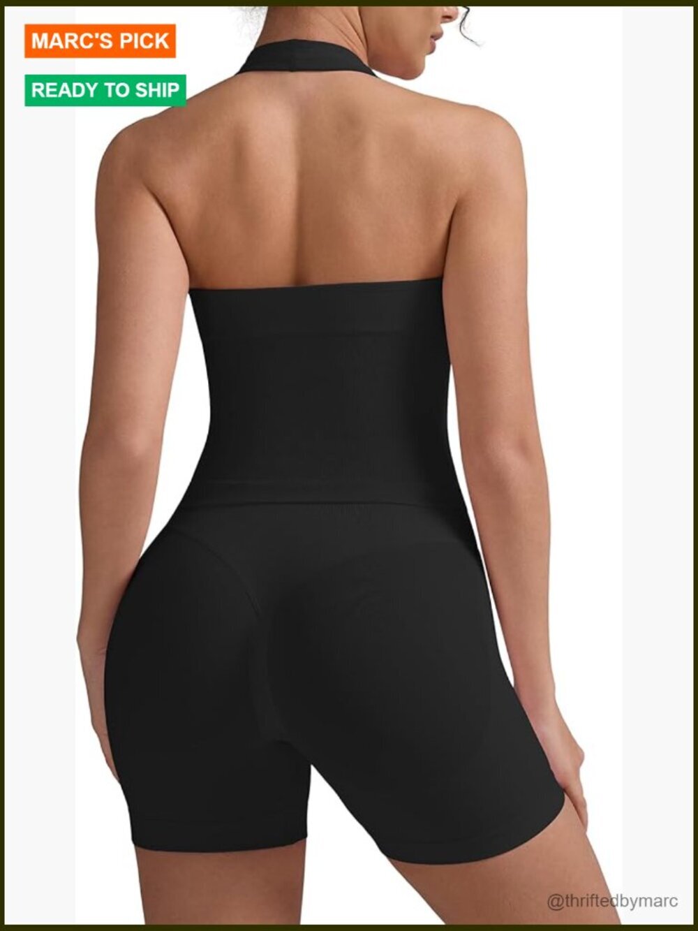 Small Halter Tank Top with Padded Support High Waist Scrunch Shorts Workout Set